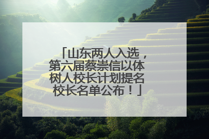 山东两人入选，第六届蔡崇信以体树人校长计划提名校长名单公布！